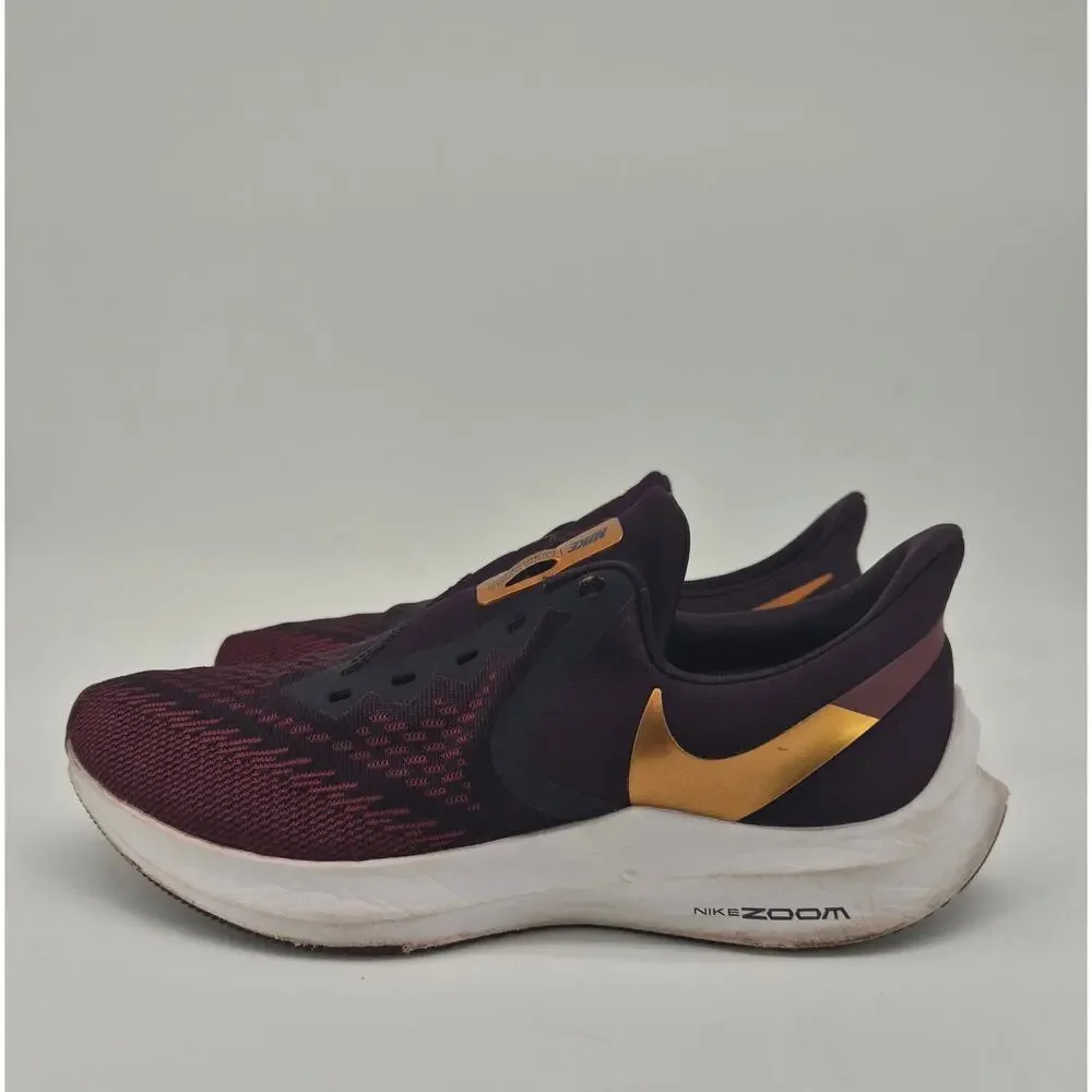 Nike Zoom Winflo 6 Running Shoes Women’s Size 9 Burgundy Orange Sneakers